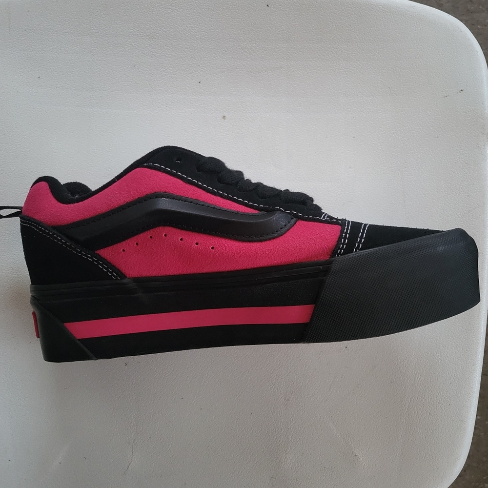 Vans Women's Bold Black and Pink Sneakers - Picture 8 of 11